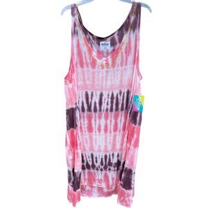 Sunshine Raised XL Tie-Dye Sleeveless Pink & Purple Beach dress